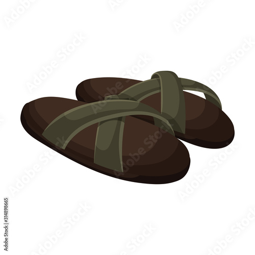 Summer sandal vector icon.Cartoon vector icon isolated on white background summer sandal .