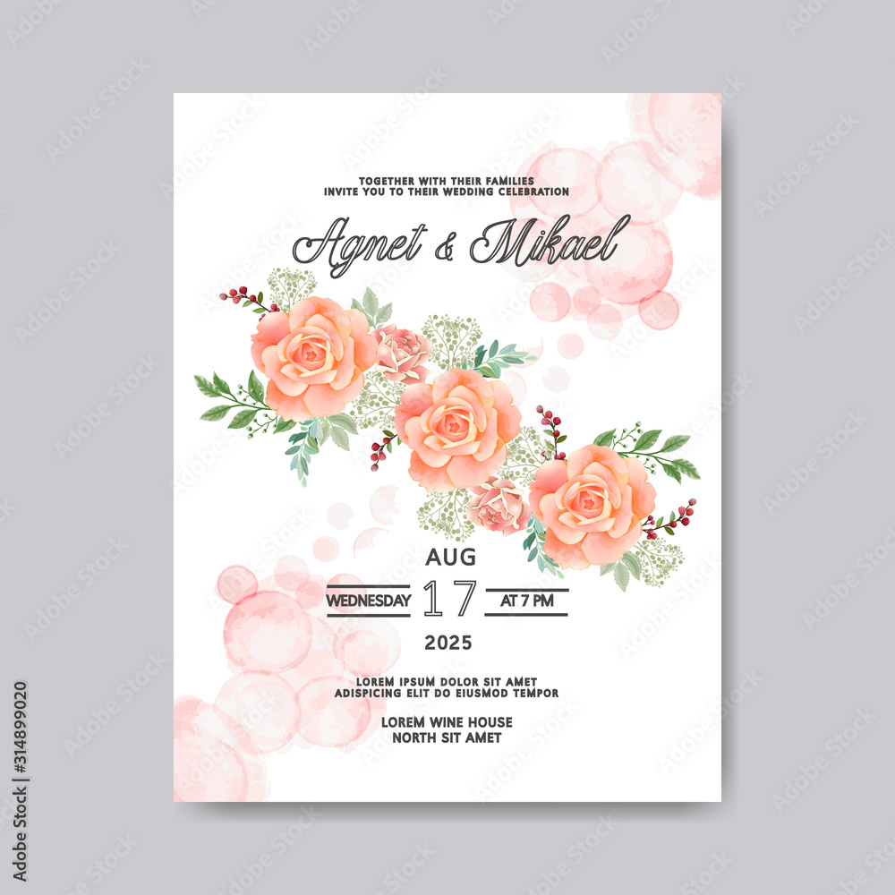 romantic flower wedding invitation romantic flower wedding invitation