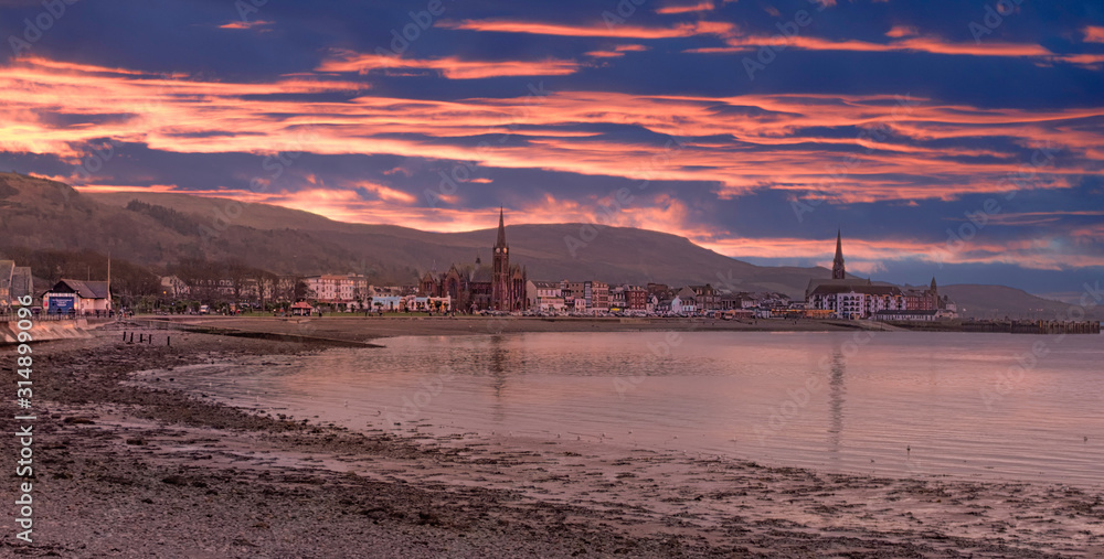 Largs on the West Coast of Scotland at Sunset.