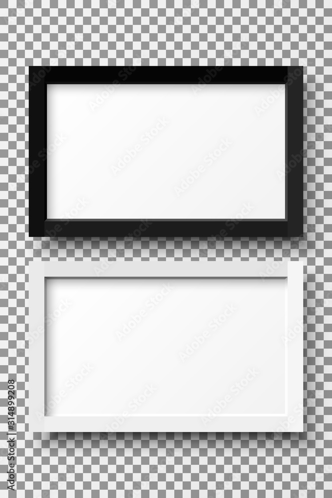 Obraz Realistic horizontal picture frame isolated on transparent background.