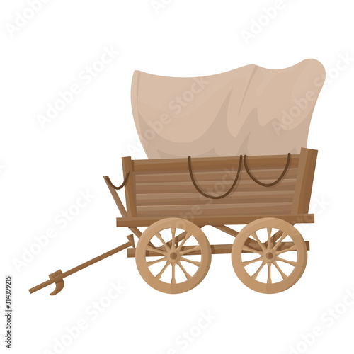 Wild west wagon vector icon.Cartoon vector icon isolated on white background wild west wagon .