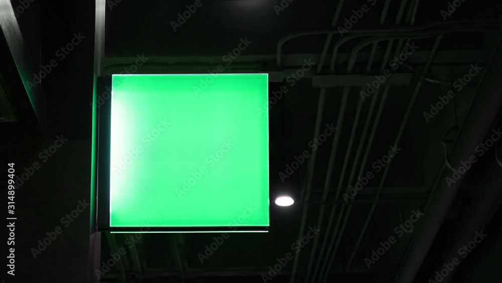 Blank square lightbox signage hang on wall Blank square lightbox signage hang on wall