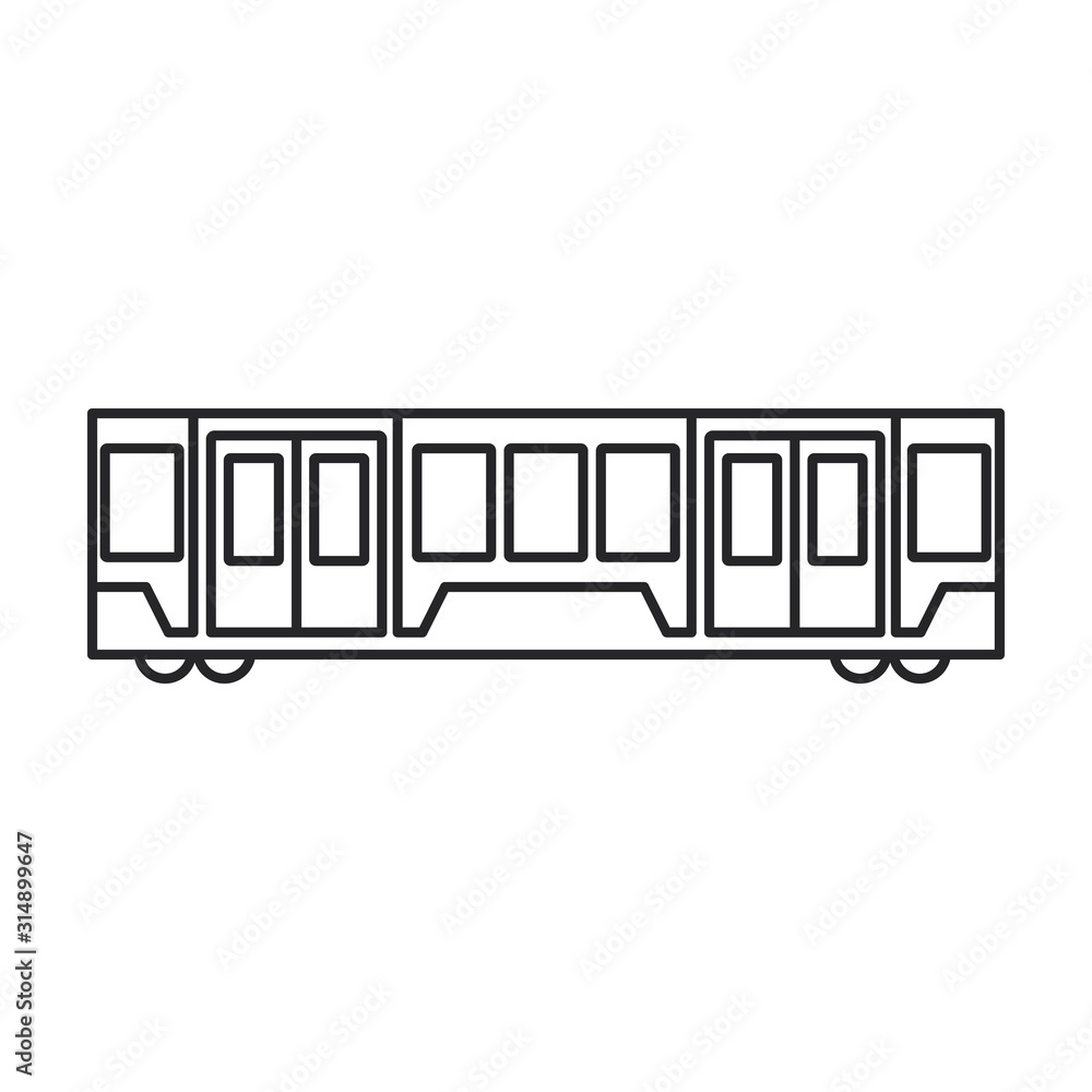 Train of metro vector icon.Line vector icon isolated on white background train of metro . Train of metro vector icon.Line vector icon isolated on white background train of metro .