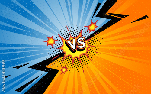 Versus letters in comics style