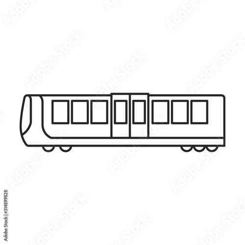 Subway train vector icon.Line vector icon isolated on white background subway train.