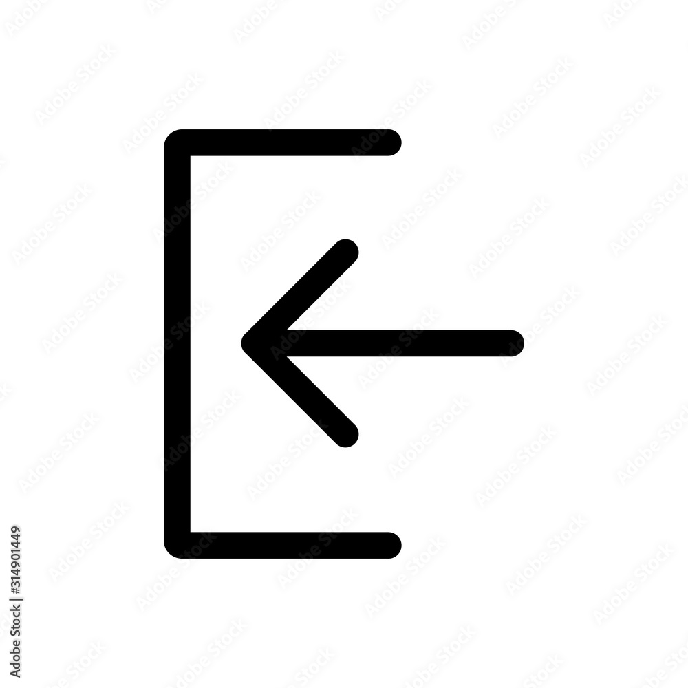 Left flat icon illustration isolated on the white background Left flat icon illustration isolated on the white background