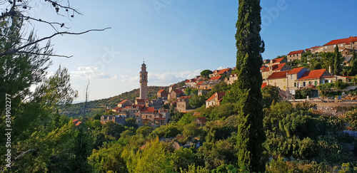 Historic stone village of Lozisca on Brac island photo