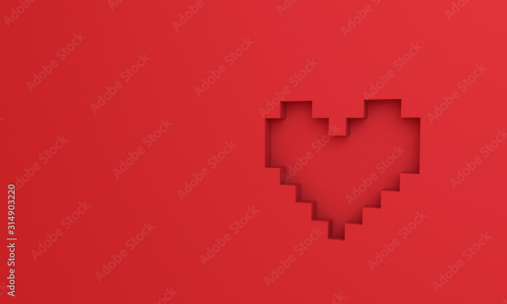 3D render pixel heart background wallpaper 3D render pixel heart background wallpaper