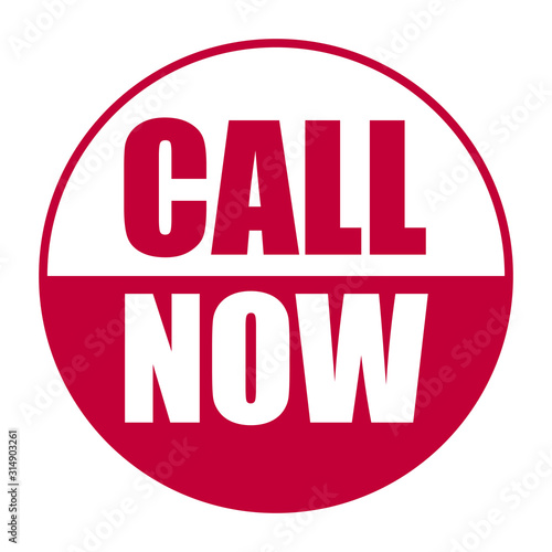 red vector banner call now