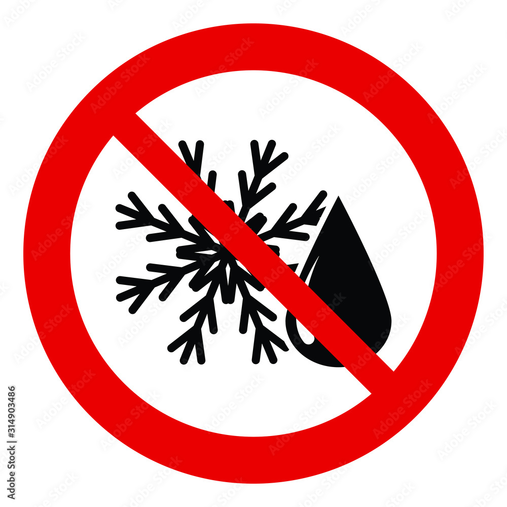 No defrost. Do not freeze. prohibited sign. No defrost. Do not freeze. prohibited sign.