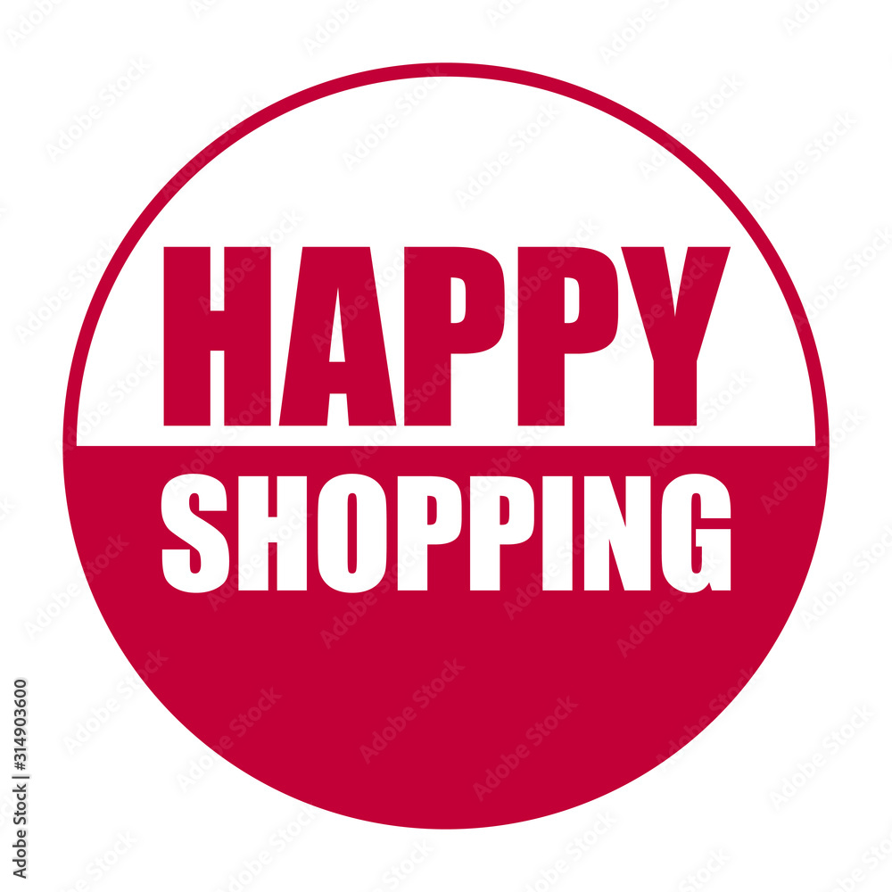 red vector banner happy shopping