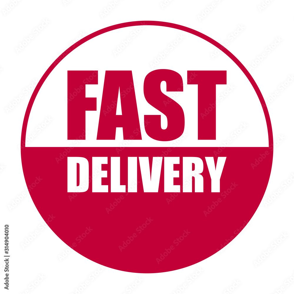 red vector banner fast delivery