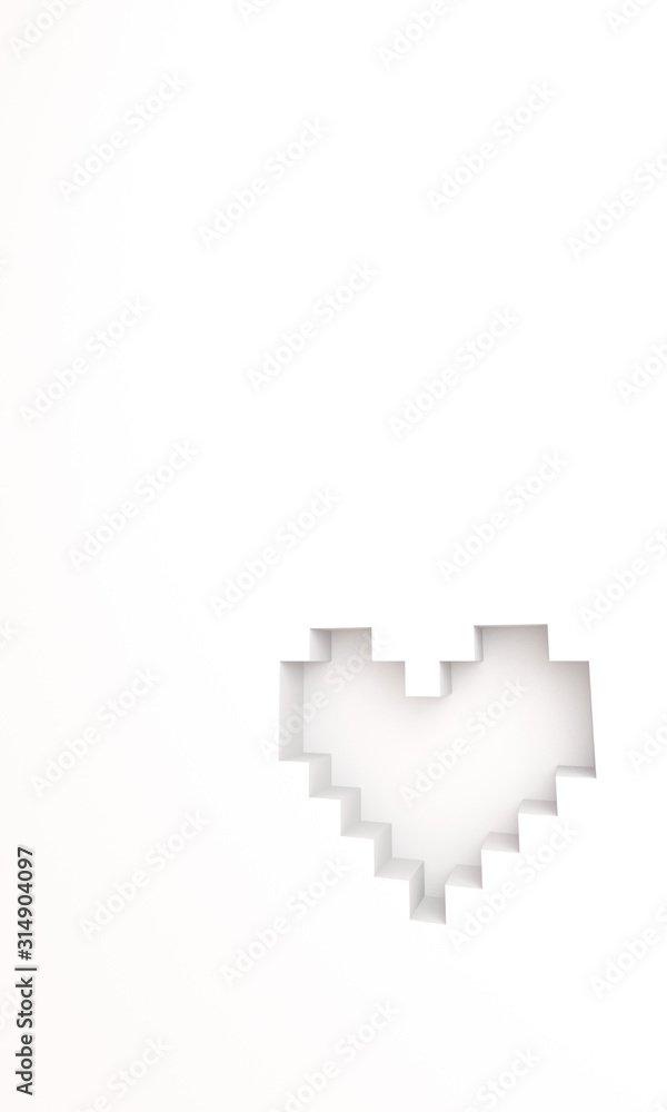 3D render pixel heart background wallpaper 3D render pixel heart background wallpaper