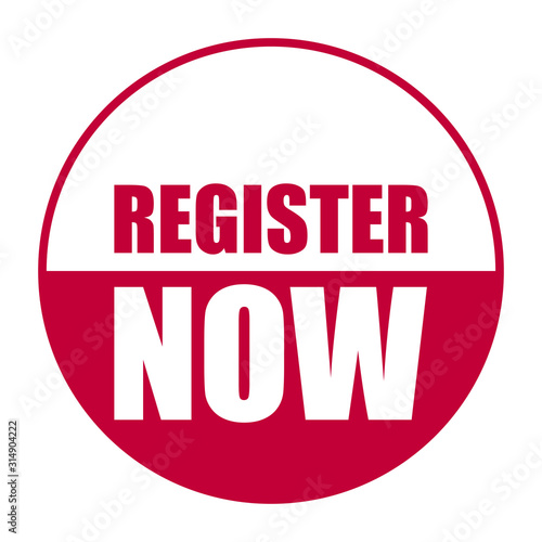 red vector banner register now