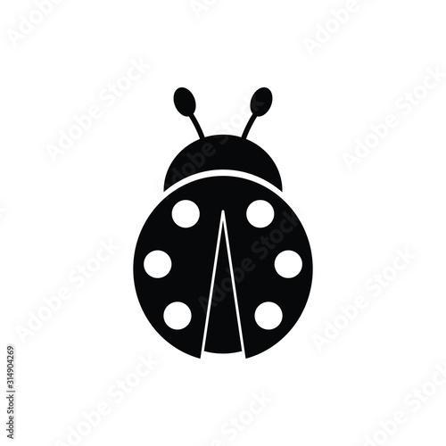 ladybug  icon black vector sign