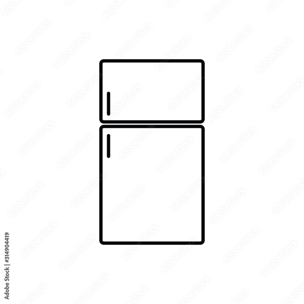 refrigerator line icon vector black sign refrigerator line icon vector black sign