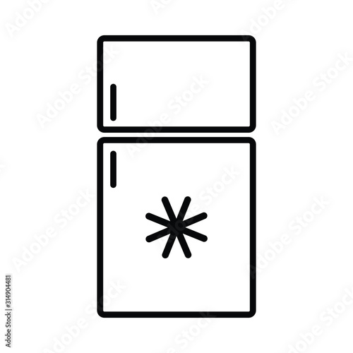 refrigerator line icon vector black sign