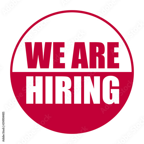 red vector banner we are hiring
