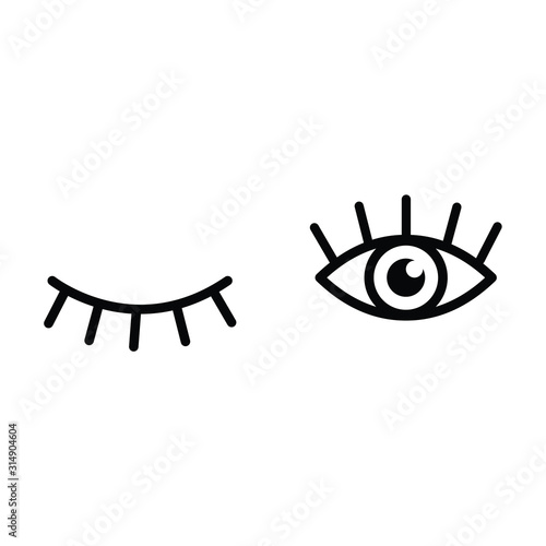 open and close eyes icon  Black vector