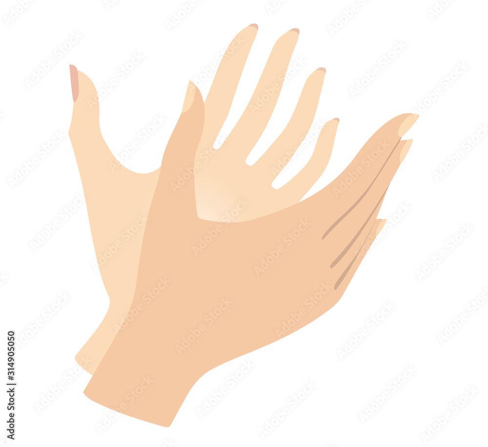 Set of female hands Gestures. Women hands. Vector illustration Set of female hands Gestures. Women hands. Vector illustration
