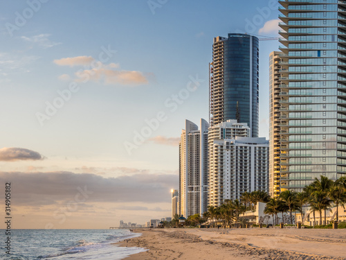 Panorama of Sunny Isles Beach city in Greater Miami area, Florida, USA. © oldmn