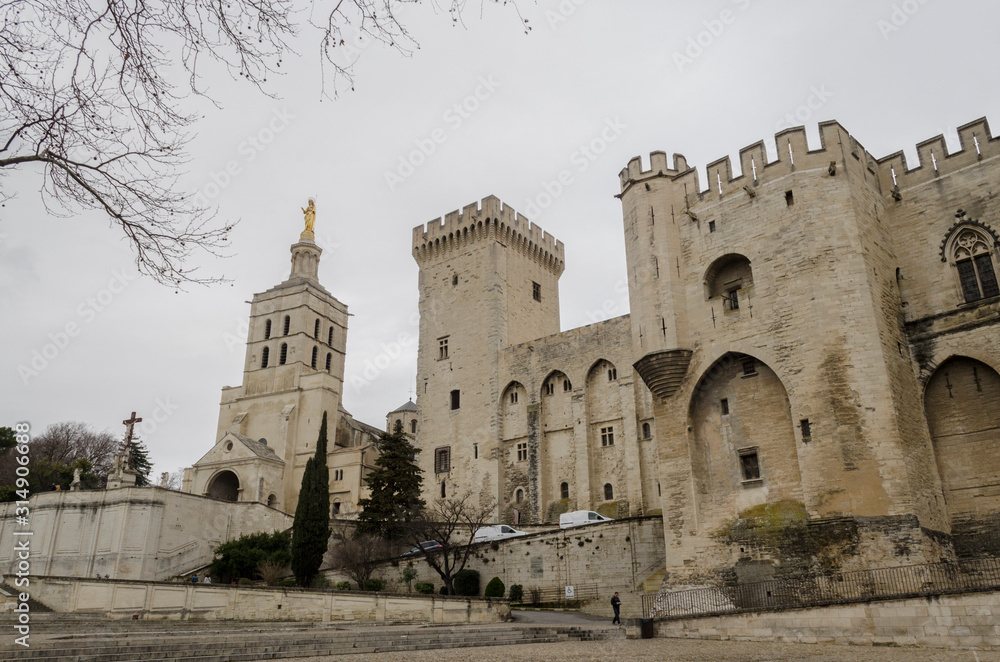 Avignon, France, 04 March,2018:  popes palace