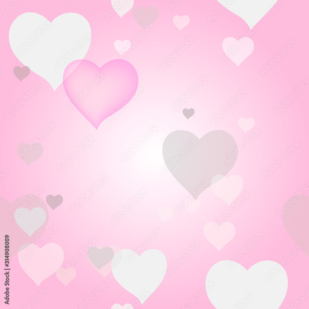 abstract background with hearts. seamless pattern Valentine day delicate gray pink background