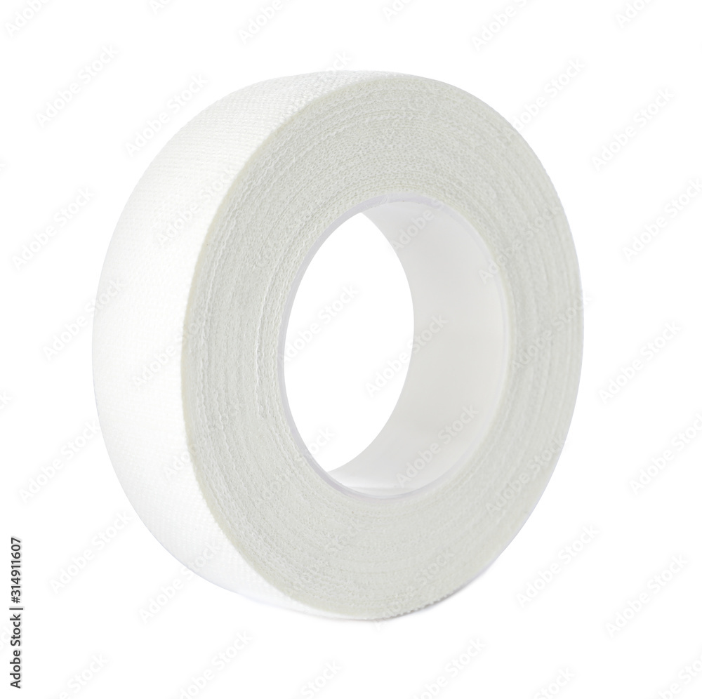 Medical sticking plaster roll isolated on white Medical sticking plaster roll isolated on white