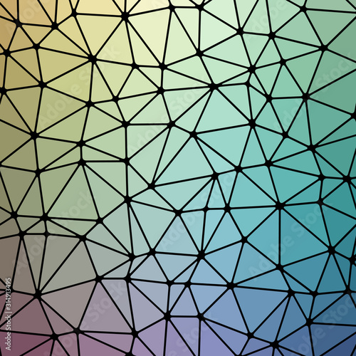 Abstract Low Polygon gradient Generative Art background illustration