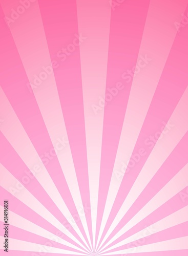 Sunlight vertical background. Pink color burst background. Vector illustration.