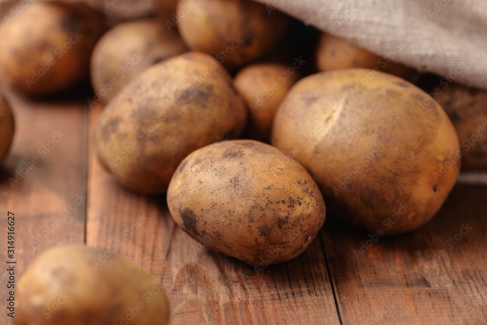 Fresh organic potatoes