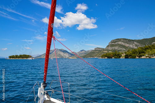 Sailing in Croatia on the adriatic see.