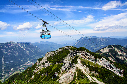 Gondola of a cable car in Garmisch-Partenkirchen