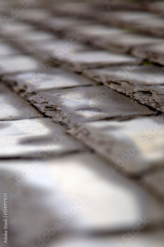 Old damaged stone staircase