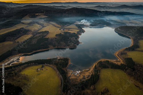 The Nýrsko reservoir is a dam on the Úhlava River, which is located south of Nýrsko in the Klatovy district in the Pilsen Region. It was built between 1965 and 1969 on a 93.69 kilometer kilometer. The
