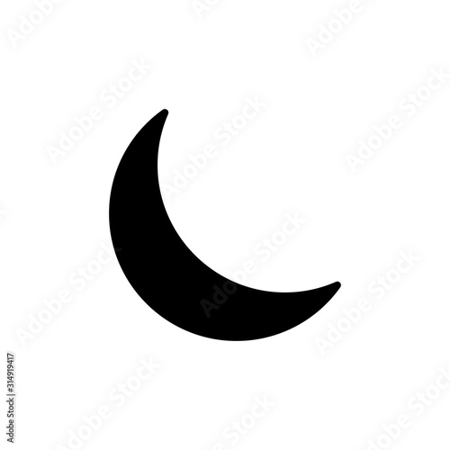 moon black icon flat. simple vector stock illustration eps10 isolated on white background