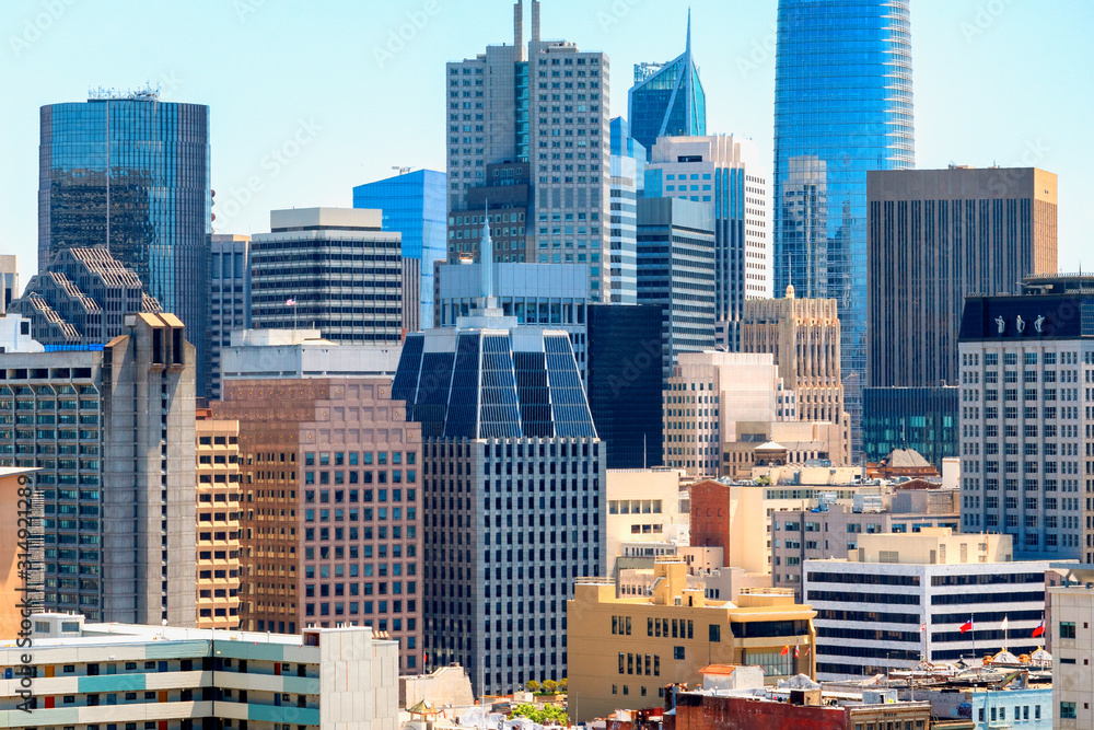 Naklejka premium San Francisco cityscape and skyline
