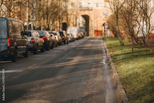 empty city defocus the road, city street without people © Pavel