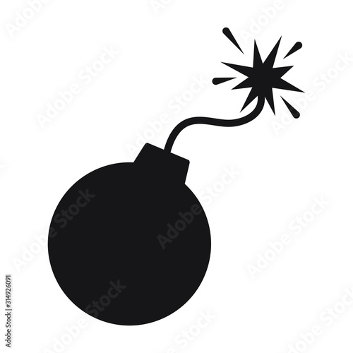 Bomb icon, vector illustration. Flat design style. vector bomb icon illustration isolated on White background, Eps8. bomb graphic design vector symbol.