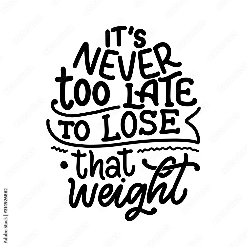 Fototapeta premium Abstract lettering about sport and fitness for poster or print design. Healthy lifestyle. Modern calligraphy for business success concept. Handwritten letters. Typography funny quote. Vector