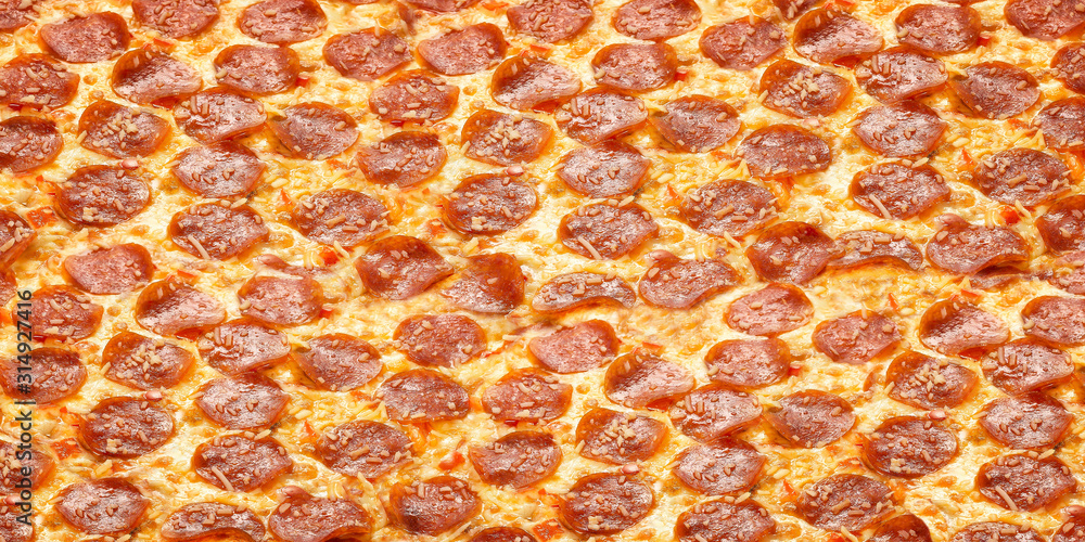 Texture pizza pepperoni. Seamless food wallpaper pizza for your design