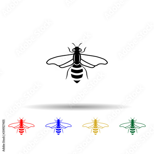 wasp multi color style icon. Simple glyph, flat vector of beekeeping icons for ui and ux, website or mobile application