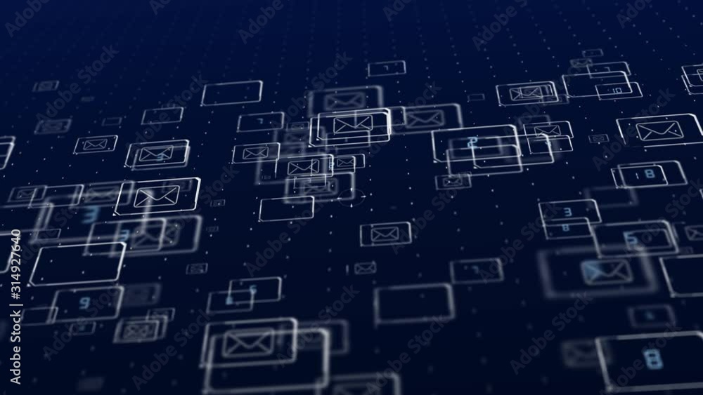 Flying Envelopes in Digital Space, on red circle metaphor income email and massage On blue and black background with alpha channel Flying Envelopes in Digital Space, on red circle metaphor income email and massage On blue and black background with alpha channel