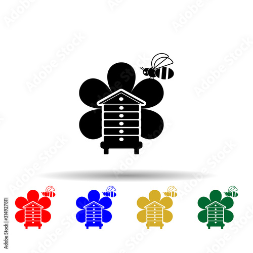 langstroth hive multi color style icon. Simple glyph, flat vector of beekeeping icons for ui and ux, website or mobile application photo