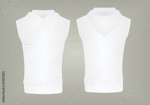 White hoodie top tank. vector illustration