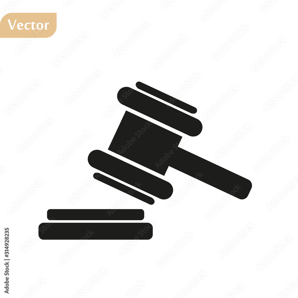 judge or auction hammer icon. EPS10 illustration vector judge or auction hammer icon. EPS10 illustration vector
