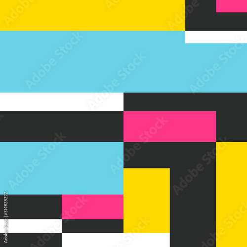 Color block abstract geometric pattern. Composition 24