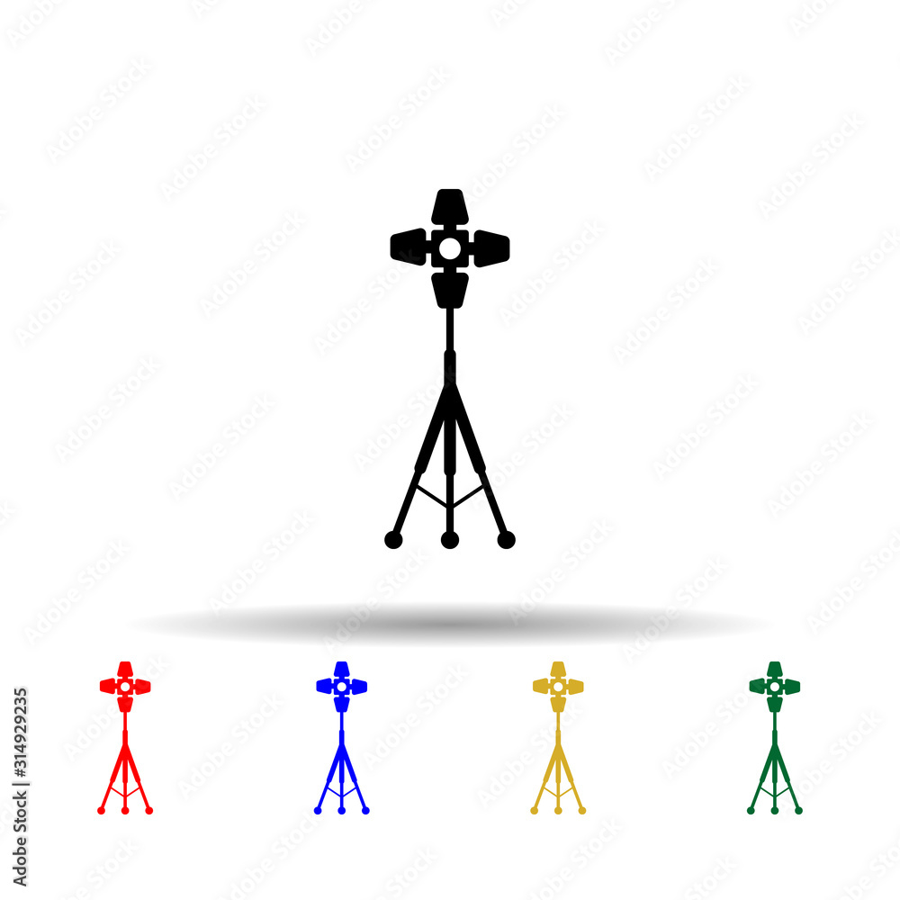 Studio lights multi color style icon. Simple glyph, flat vector of equipment photography icons for ui and ux, website or mobile application Studio lights multi color style icon. Simple glyph, flat vector of equipment photography icons for ui and ux, website or mobile application