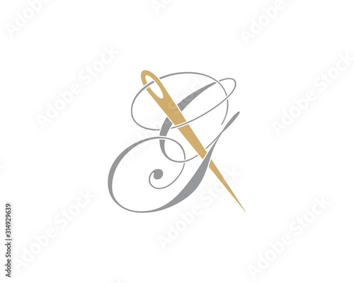 Letter G With Needle Logo Design Template 002