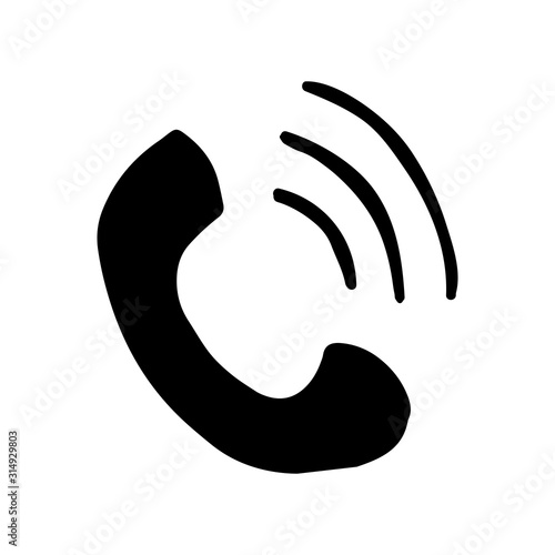 Single element of phone in doodle business set. Hand drawn vector illustration for cards, posters, stickers and professional design.